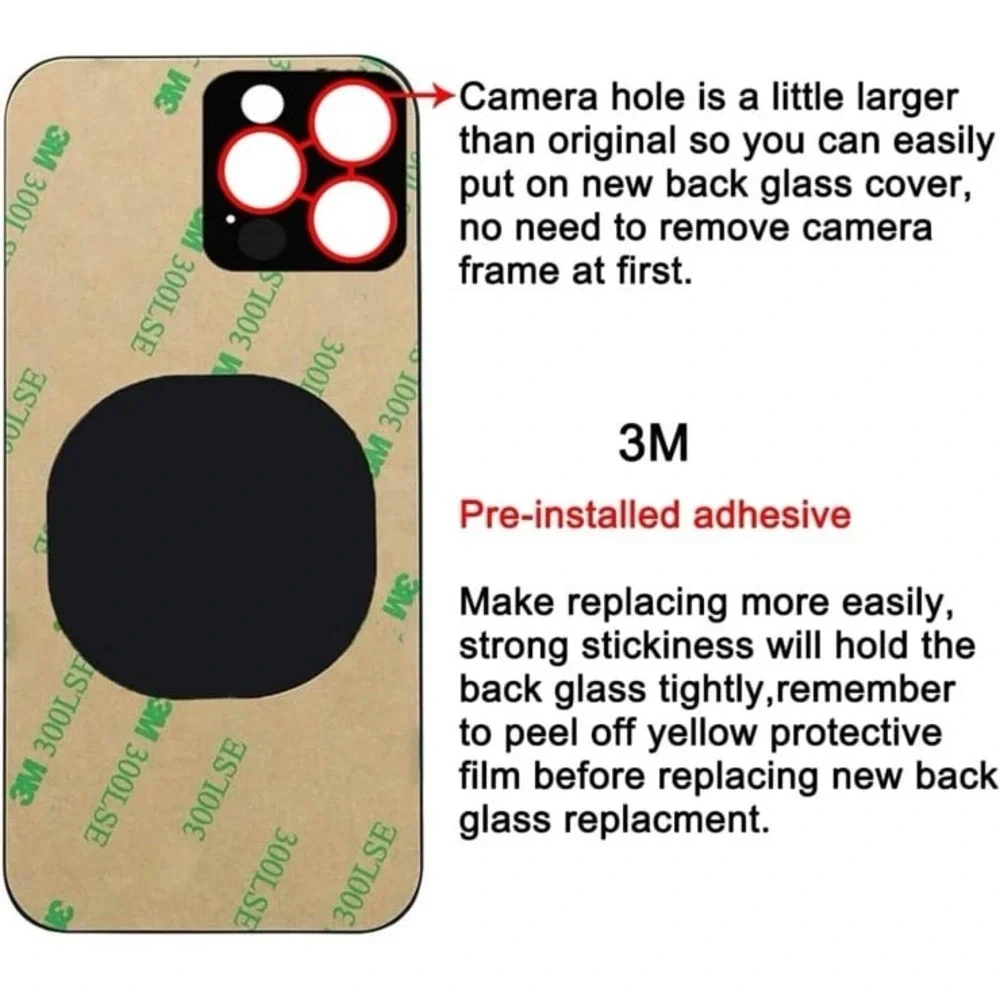 Perzework OEM Rear Back Glass Replacement for iPhone 15 Pro‎ Max 6.7-inches with